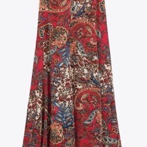 Moroccan Print Red Skirt